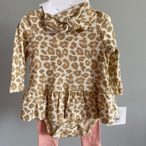 Baby Girl 3-6 month animal print outfit